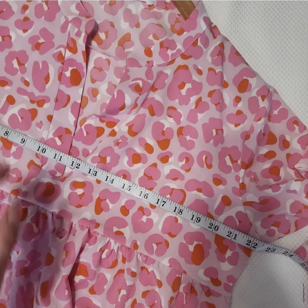 Michelle McDowell Pink/Orange Flowy Tiered Dress…. - Picture 6 of 12